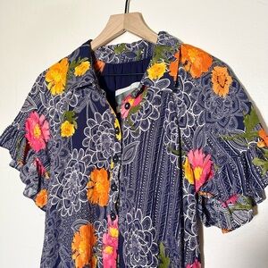 Anthropologie - Floral Patterned Button-Up Maxi Dress